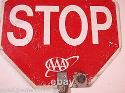 AAA STOP Safety Sign Old Double Sided Hand Held Crossing Guard Police Traffic