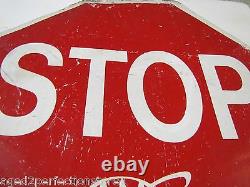 AAA STOP Safety Sign Old Double Sided Hand Held Crossing Guard Police Traffic