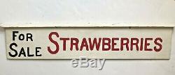 AAFA Vintage Wooden Double-Sided Strawberries Farm Stand Sign