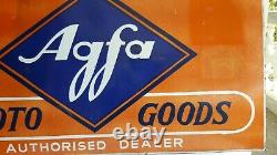 AGFA Agfa Photo Goods Double Sided Advt. Tin Porcelain Enamel Sign board E7