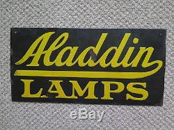 ALADDIN LAMPS DOUBLE SIDED ENAMEL SIGN c1920s to 1930s