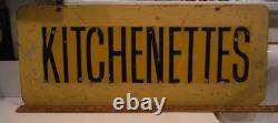 ANTIQUE/VINTAGE HAND PAINTED SIGN KITCHENETTES DOUBLE SIDED 29x 11 3/4