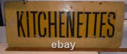 ANTIQUE/VINTAGE HAND PAINTED SIGN KITCHENETTES DOUBLE SIDED 29x 11 3/4