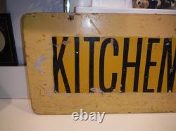 ANTIQUE/VINTAGE HAND PAINTED SIGN KITCHENETTES DOUBLE SIDED 29x 11 3/4