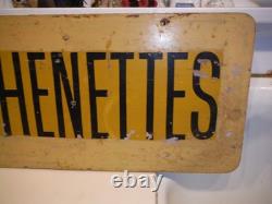 ANTIQUE/VINTAGE HAND PAINTED SIGN KITCHENETTES DOUBLE SIDED 29x 11 3/4