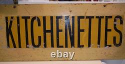 ANTIQUE/VINTAGE HAND PAINTED SIGN KITCHENETTES DOUBLE SIDED 29x 11 3/4