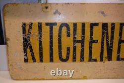 ANTIQUE/VINTAGE HAND PAINTED SIGN KITCHENETTES DOUBLE SIDED 29x 11 3/4