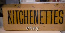 ANTIQUE/VINTAGE HAND PAINTED SIGN KITCHENETTES DOUBLE SIDED 29x 11 3/4
