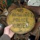 Antique Vtg 20s No Parking Police Order Pd Heavy Iron Double Sided Road Sign 12