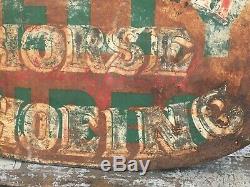 Aafa Antique Metal Horse Shoeing Advertising Double Sided Trade Sign Folk Art