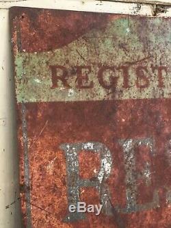 Aafa Early Antique Metal Texaco Restroom Advertising Double Sided Trade Sign