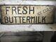 Aafa Early Primitive Prairie Farmhouse Buttermilk Sign Black White Double Sided