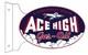 Ace High Gas Oil Northwest Brand 18 Heavy Duty Usa Metal Double Sided Adv Sign