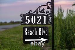 Address America Boardwalk Double-Sided Reflective Address Sign With Name Rider