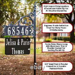 Address America Boardwalk Double-Sided Reflective Address Sign With Name Rider