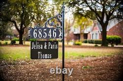 Address America Boardwalk Double-Sided Reflective Address Sign With Name Rider