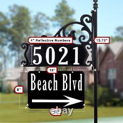 Address America Boardwalk Double-Sided Reflective Address Sign With Name Rider