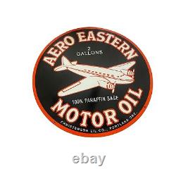 Aero Eastern Motor Oil Large Heavy Double Sided Porcelain Sign (24 Inch) Nice