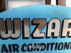 Air Conditioner Sign Vintage Wizard Old Double-Sided 1940's Department Store