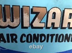 Air Conditioner Sign Vintage Wizard Old Double-Sided 1940's Department Store