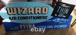 Air Conditioner Sign Vintage Wizard Old Double-Sided 1940's Department Store