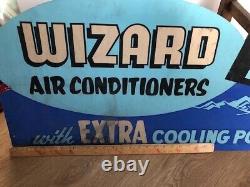 Air Conditioner Sign Vintage Wizard Old Double-Sided 1940's Department Store