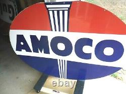 Amoco 1958 6ft Porcelain Sign Double Sided 1958 Sps 6ft X 4ft Hard 2 Find