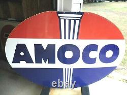 Amoco 1958 6ft Porcelain Sign Double Sided 1958 Sps 6ft X 4ft Hard 2 Find