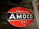 Amoco Gasoline Double Sided Metal Sign Usa With Bracket