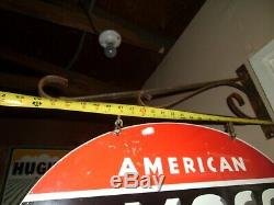 Amoco gasoline Double sided Metal sign USA With Bracket