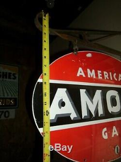 Amoco gasoline Double sided Metal sign USA With Bracket