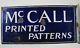 Antique 1930s Mccall Printed Pattern Advertising Sign Porcelain Double Sided