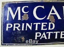 Antique 1930s McCall Printed Pattern Advertising Sign porcelain double sided