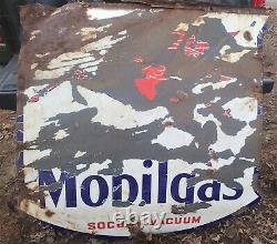 Antique 1939 Dbl Porcelain Mobilgas Pegasus Socony Vacuum USA Motor Oil Gas Sign