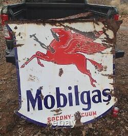 Antique 1939 Dbl Porcelain Mobilgas Pegasus Socony Vacuum USA Motor Oil Gas Sign