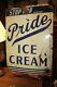Antique 1940's Perry's Pride Ice Cream Porcelain Double Sided Sign Tuscaloosa Al