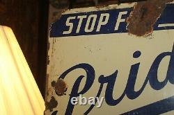 Antique 1940's Perry's PRIDE Ice Cream Porcelain Double Sided Sign Tuscaloosa Al