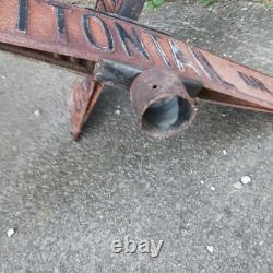 Antique 2 way double sided Porcelain Enamel Street Corner Sign 1930s Sunbury Oh