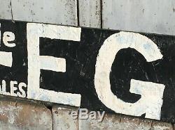 Antique Aafa Wooden Original Painted Double Sided Advertising Trade Sign Eggs