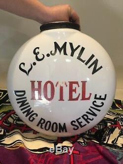 Antique Advertising L. E. MYLIN HOTEL DINING ROOM SERVICE GLOBE DOUBLE SIDED
