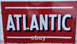 Antique Atlantic Double Sided Porcelain Sign