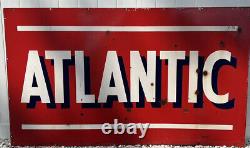 Antique Atlantic Double Sided Porcelain Sign