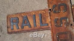 Antique Cast Iron 48 Double Sided Railroad Crossing Crossbucks Sign