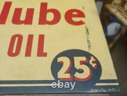 Antique Double Sided Essolube Motor Oil Sign Am-5-40