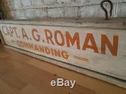 Antique Double Sided Nautical Sign for Boat Captain Coastal Ocean Trade Sign