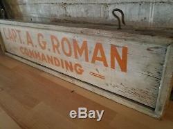 Antique Double Sided Nautical Sign for Boat Captain Coastal Ocean Trade Sign