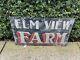 Antique Farm Sign Painted Metal Double Sided Advertising Display