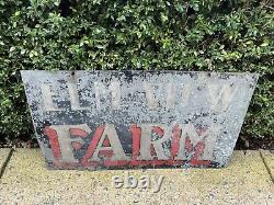 Antique Farm Sign Painted Metal Double Sided Advertising Display