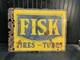 Antique Fisk Tires Tubes Porcelain Enamel Sign 27x20in Double Sided