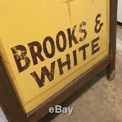 Antique Funeral Sign Double Sided Sidewalk Display Masonite & Smaltz Paint